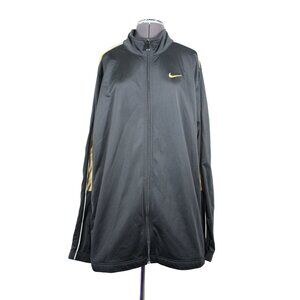 Nike men's retro style black gold full zip mock‎ neck training track jacket XL